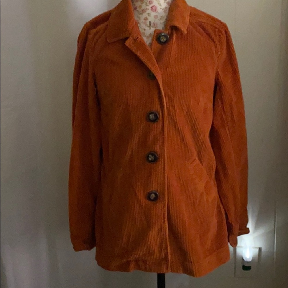 CHADWICKS CORDUROY PLEATED FLARED COAT M